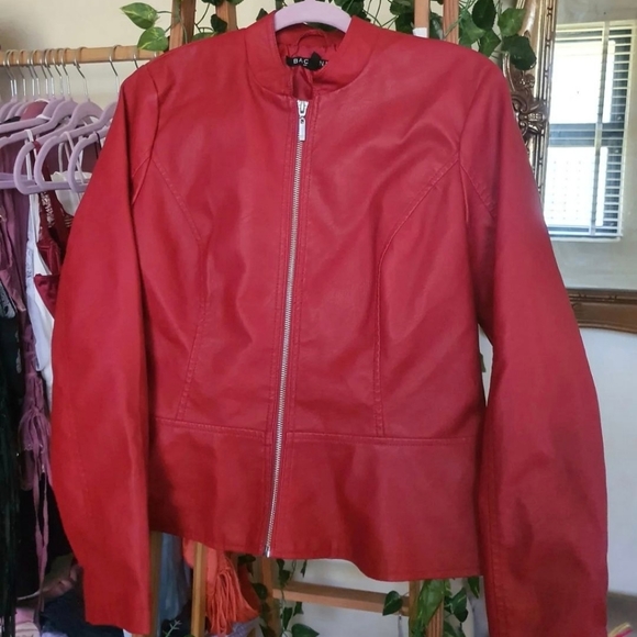 Baccini fire engine red leather jacket - Picture 3 of 4